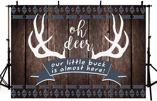 MEHOFOND 7 x 5 pies rústico Oh Deer Baby Shower fondo de madera It's a Boy Buck On The Way Baby Shower Antlers Woodland telón de fondo decoración de