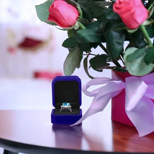 Miniatura 3 de Laumoi Caja de terciopelo para anillos de 36 piezas para ceremonia de boda, cajas de joyería de compromiso, estuche de exhibición para anillos