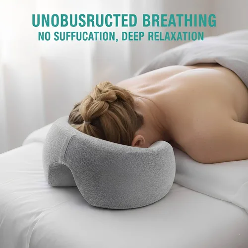 Miniatura 3 de Almohada facial con tela transpirable para mesa de masaje, cojín de espuma viscoelástica para dormir, reposacabezas para spa, recuperación