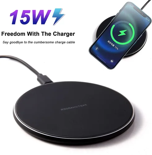 Miniatura 2 de Cargador inalámbrico rápido, paquete de 2 unidades, almohadilla de carga inalámbrica de 15 W compatible con iPhone 16/15/14/13/12 Pro Max SE XR