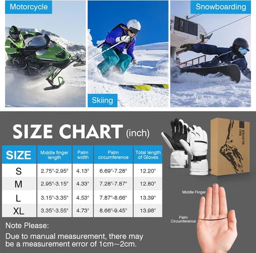 Miniatura 6 de ZENUTA Waterproof Winter Gloves Men, Windproof Snow Ski Gloves, Breathable Warm Thermal Gloves for Women, 5-Finger Touchscreen Gloves for Driving