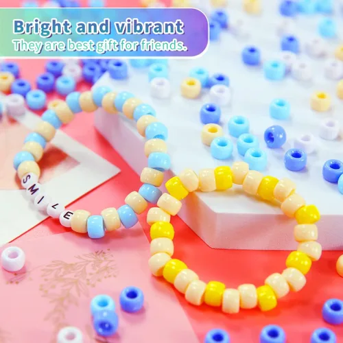 Miniatura 6 de 1000 cuentas de poni de caramelo de macarrón, cuentas para manualidades, cuentas para el cabello, suministros para cuentas, cuentas para hacer joyas