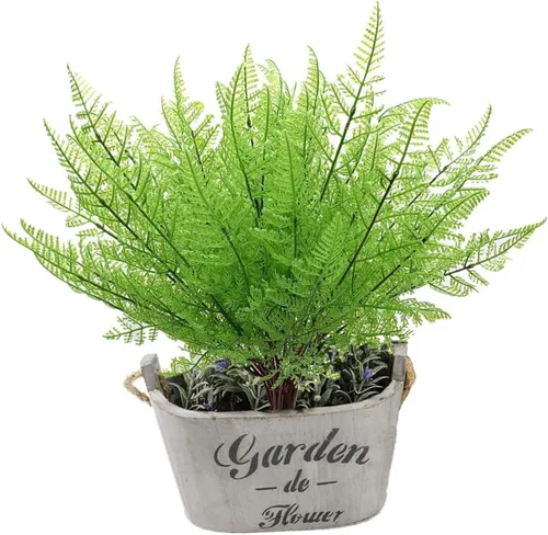 Miniatura 3 de Arbustos artificiales, plantas de plástico, hojas de helecho, hierba persa, simulación, arbustos falsos, al aire libre, interior, hogar, jardín