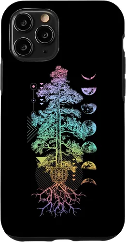 Miniatura 28 de iPhone 11 Pro Max Árbol de la Vida Fases de la Luna Yoga Chakra Estuche de Regalo