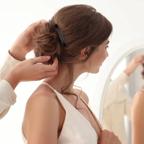 Miniatura 5 de 18 peines laterales franceses, peine decorativo de plástico con dientes, peines para el cabello, accesorios para mujeres, velo de boda para novia