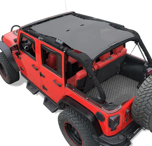 Miniatura 19 de Shadeidea JK - Parasol superior compatible con Jeep Wrangler JKU, cubierta de techo de malla suave (2007-2018) - Bloqueador de ruido de viento UV
