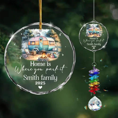 Miniatura 33 de Adorno de cristal con foto personalizada 2026 – Adorno de Navidad familiar personalizado, nombre personalizado, foto, fecha, recuerdo del día