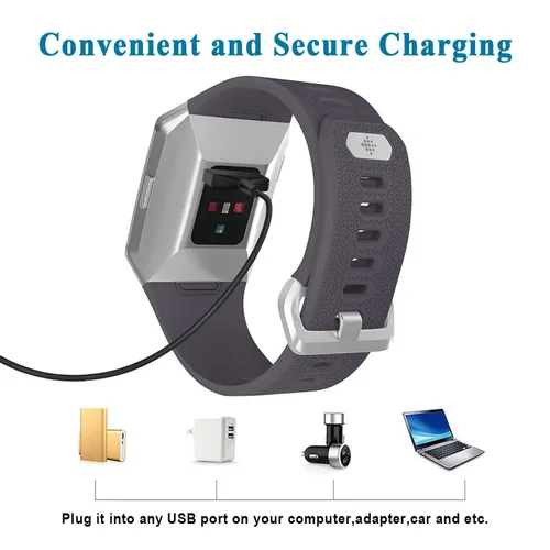Miniatura 5 de Cable de carga compatible con cargador Fitbit Ionic, adaptador de cable de cargador USB de repuesto de 3.3 pies para reloj inteligente iónico