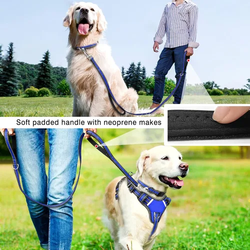 Miniatura 6 de WINSEE Juego de arnés para mascotas, collar y correa, arnés reflectante todo en uno para perro, sin tirones, con hebillas ajustables para cachorros