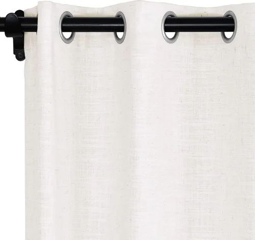 Miniatura 34 de Fcosie Cortinas opacas de lino 100 % opacas de 50 pulgadas de ancho x 63 pulgadas de largo, paneles de cortina con ojales para sala de estar