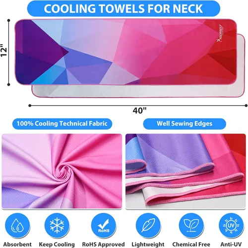 Miniatura 3 de Toalla refrigerante Syourself para un alivio instantáneo: toalla refrescante de 40 pulgadas x 12 pulgadas para jugar bolos o hacer ejercicio o yoga