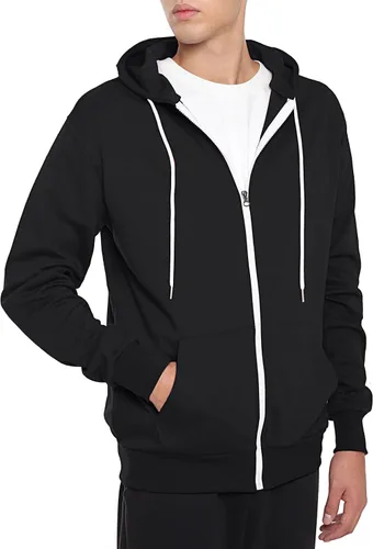 Miniatura 5 de Ohoo Sudadera con capucha ligera con cremallera y bolsillos, de manga larga, con cremallera completa
