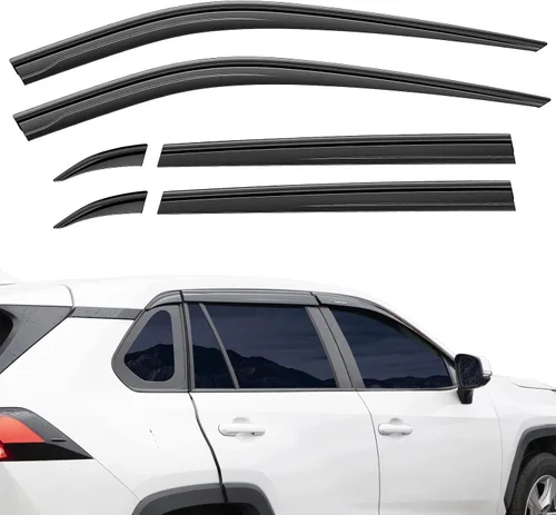 Miniatura 8 de Protectores de lluvia con cinta adhesiva para Toyota RAV4 2019 2020 2021 2022 2023 - Visera lateral de humo inastillable para ventana, deflectores