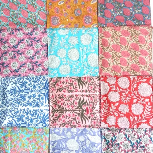 Miniatura 6 de COTSILER Juego de Servilletas de Algodón Premium Handblock, Estampado Floral, Hechas a Mano, Reutilizables, Lavables para Cena