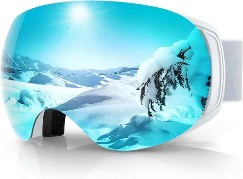 Miniatura 10 de findway Gafas de esquí OTG para mujeres, hombres, adultos, jóvenes - Sobre gafas, gafas de nieve - Lente intercambiable, gafas de snowboard antivaho