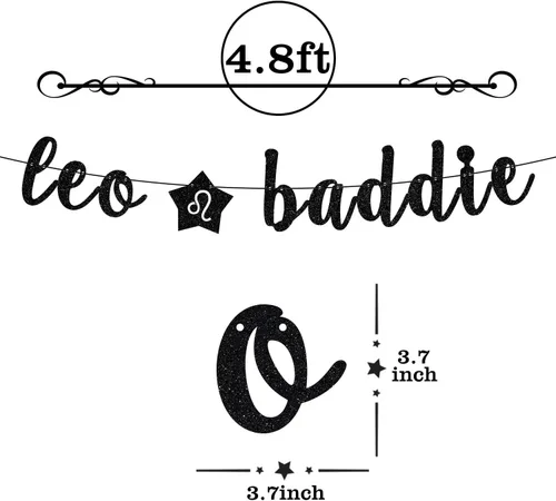 Miniatura 6 de Cartel de Leo Baddie, letrero de temporada Big Leo Energy/Leo, 12 constelaciones del zodiaco Leo, decoraciones de fiesta de cumpleaños temáticas