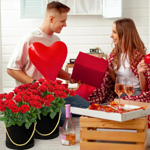 Miniatura 7 de Uiifan 6 cajas redondas de terciopelo con tapas, caja de regalo de terciopelo con asa para el día de la madre, boda, vacaciones, arreglo de regalo