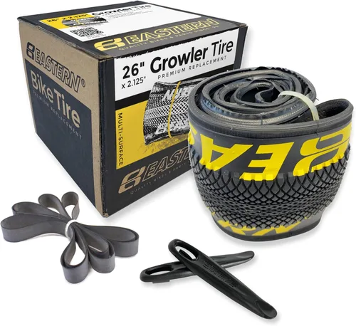 Miniatura 18 de Eastern Bikes Growler Neumático 26 x 2.125 pulgadas Kits de repuesto de neumáticos con o sin tubos interiores. Incluye herramientas. Se adapta a