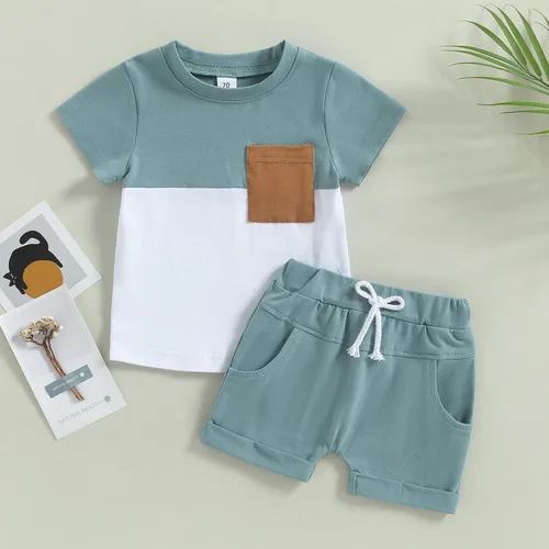 Miniatura 6 de Engofs Conjunto de 2 piezas de camiseta de manga corta y pantalones cortos para bebé niño