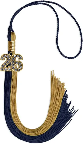 Miniatura 106 de Endea Graduation Borla de doble color con dije dorado (negro/oro brillante, 2022)