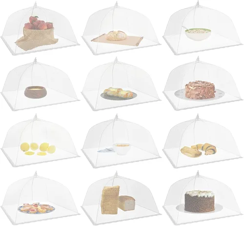 Simply Genius Fundas de malla para alimentos, paquete de 12, 17 x 17 pulgadas, color blanco, accesorios de cocina y picnic al aire libre - Artículos