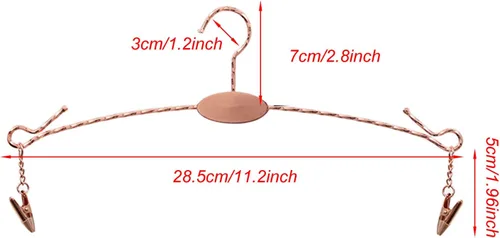 Miniatura 3 de Perchero de metal para ropa interior, perchas duraderas para ropa interior con clips, para exhibición de tienda de lencería, 10 piezas