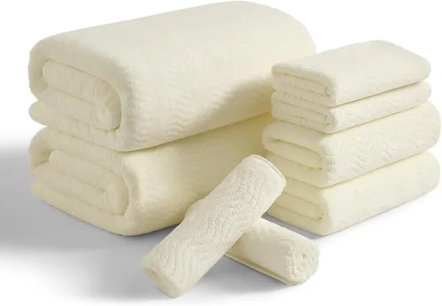 Miniatura 34 de Juego de toallas de baño de 8 piezas 2 toallas de baño grandes de gran tamaño, 2 toallas de mano y 4 paños Juego de toallas de baño ultrasuaves