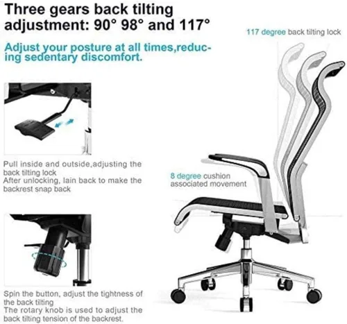 Miniatura 3 de Silla ergonómica simple de malla completa para juegos, silla de computadora, silla giratoria de oficina, silla para el hogar (estilo 2)