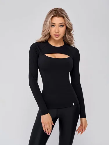 Miniatura 2 de Bona Fide Camisas de compresión para mujer, camiseta corta de manga largacorta para entrenamiento, diseñada para gimnasio, entrenamiento y correr