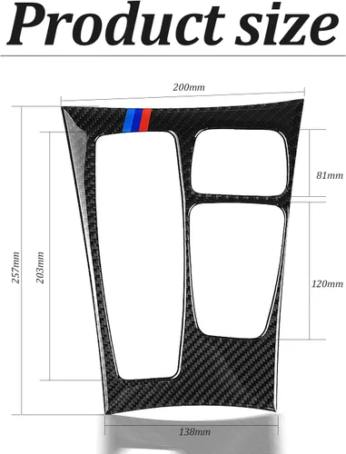 Miniatura 2 de Pacify Cubierta del panel de la palanca de cambios de fibra de carbono, control central, panel de cambios, adhesivo protector compatible con BMW X5