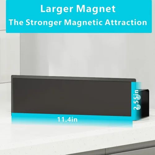Miniatura 4 de Estante magnético para especias para refrigerador, estante magnético para nevera, estantes magnéticos para refrigerador, paquete de 4 unidades, Negro