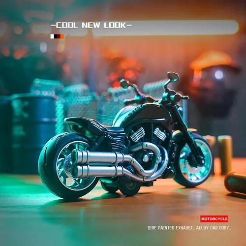 Miniatura 7 de Ming You Juguetes de motocicleta de tracción hacia atrás, motocicleta de juguete con luz intermitente y sonidos para niños mayores de 3 años