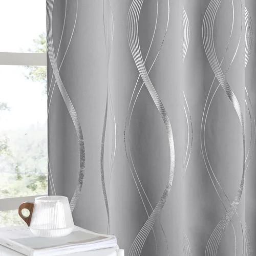 Miniatura 12 de NICETOWN Paneles de Cortinas Opacas para Dormitorio - Tratamiento de Ventanas con Aislamiento Térmico, Ojales Sólidos, Cortinas Opacas con Diseño
