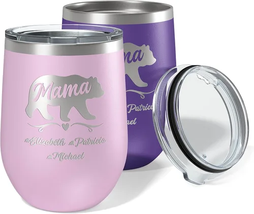 Miniatura 17 de Vaso de Mamá Oso, vaso personalizado para mamá Oro Rosa