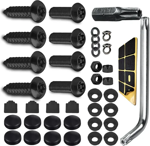 Miniatura 13 de Tornillos antirrobo para placa de matrícula, accesorios de montaje resistentes a manipulaciones, juego de tornillos de seguridad de 1/4" (M6), kit