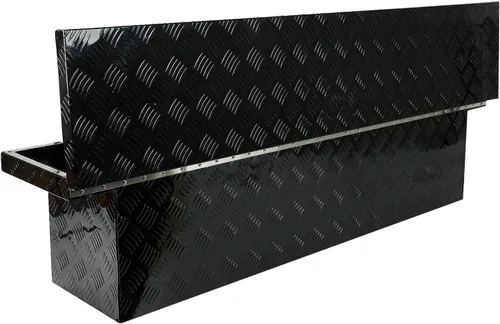 Miniatura 8 de BLACKHORSE-RACING Caja de herramientas resistente de aluminio para camioneta pickup con patrón de 5 clavos, con asas laterales, cerradura y llave