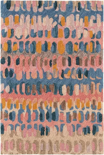 Miniatura 17 de Dash & Albert - Alfombra de lana con diseño de virutas de pintura - 4' x 6', azul. Alfombra de acento micro enganchado a mano, duradera, para áreas