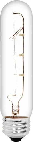 GE Bombilla incandescente para electrodomésticos, bombilla tubular T10, 25 vatios, 250 lúmenes, base media, blanco cálido, 1 unidad, bombilla