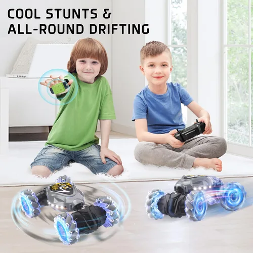 Miniatura 3 de Terucle Coches RC, 2.4Ghz 4WD Nuevo Control Remoto de Vehículos de Juguete con Sensor de Gestos, Camiones de Acrobacias y Giros para Niños de 6-12