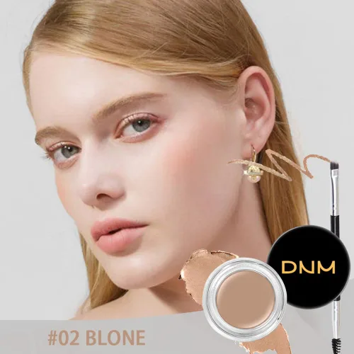 Miniatura 2 de evpct - Kit de maquillaje de pomada en gel en polvo para cejas color rubio con cepillo de doble punta, kit de plantillas para cejas para mujeres