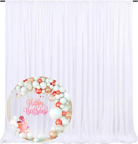 Miniatura 31 de Cortina de fondo negra de 10 x 7 pies para fiesta, cortinas de fondo para sesión de fotos, cumpleaños, boda, Halloween, Navidad, aniversario