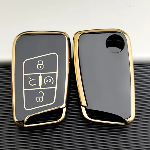 Miniatura 3 de OLLEN Funda para llavero con llavero, compatible con Volkswagen VW Jetta Tiguan Passat Golf GTI Atlas Alltrack Arteon Taos, para control remoto