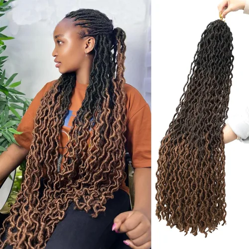 Miniatura 20 de Cabello de ganchillo de 14 pulgadas, 6 paquetes/lote de trenzas de ganchillo suaves gitanas, trenzas onduladas de ganchillo de 3 tonos, rizadas