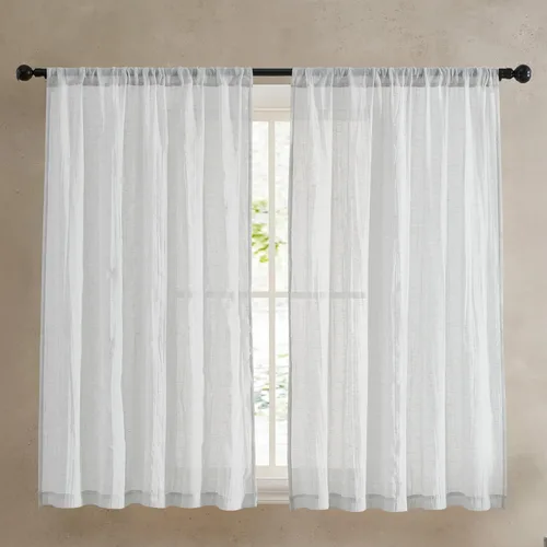 Miniatura 10 de French Connection - Cortina para ventana, juego de 2 paneles, semitransparente, decoración moderna del hogar, cortinas para sala de estar, comedor