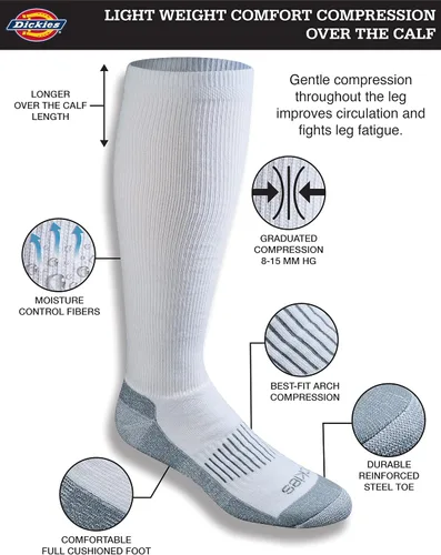 Miniatura 2 de Dickies Calcetines de compresión ligeros y cómodos para hombre sobre la pantorrilla