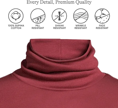 Miniatura 25 de Lands' End Supima - Suéter de cuello alto y mangas largas para mujer