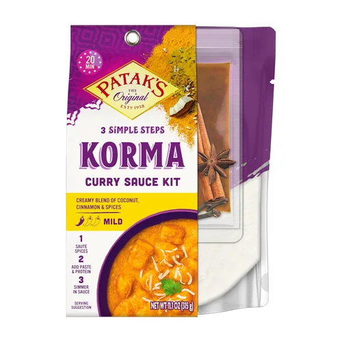 Miniatura 14 de Patak's Mantequilla de pollo con curry Kit de 3 pasos, ingredientes premedidos, especias enteras fragantes, pasta de especias de curry de pollo