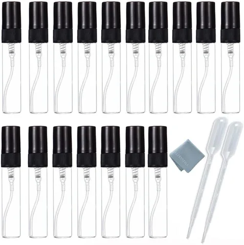 Miniatura 4 de Elfenstal - 25 piezas de vidrio transparente de 0.2 fl oz 1/6 oz atomizador de niebla fina atomizador botella de perfume recargable botella vacía