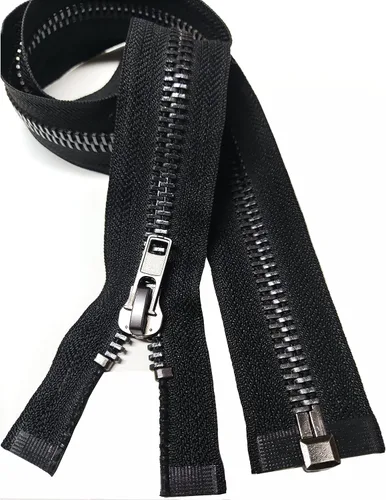 Miniatura 12 de #10 - Chaqueta separadora de 22 pulgadas, cremallera de metal de níquel negro, cremalleras de metal resistente para chaquetas, abrigos de costura