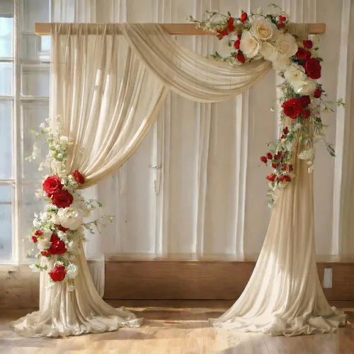 MDS Paquete de 1 panel de cortina de arco de boda (30 pulgadas de ancho x 30 pies de largo) tela de gasa transparente para boda, ceremonia, Dorado